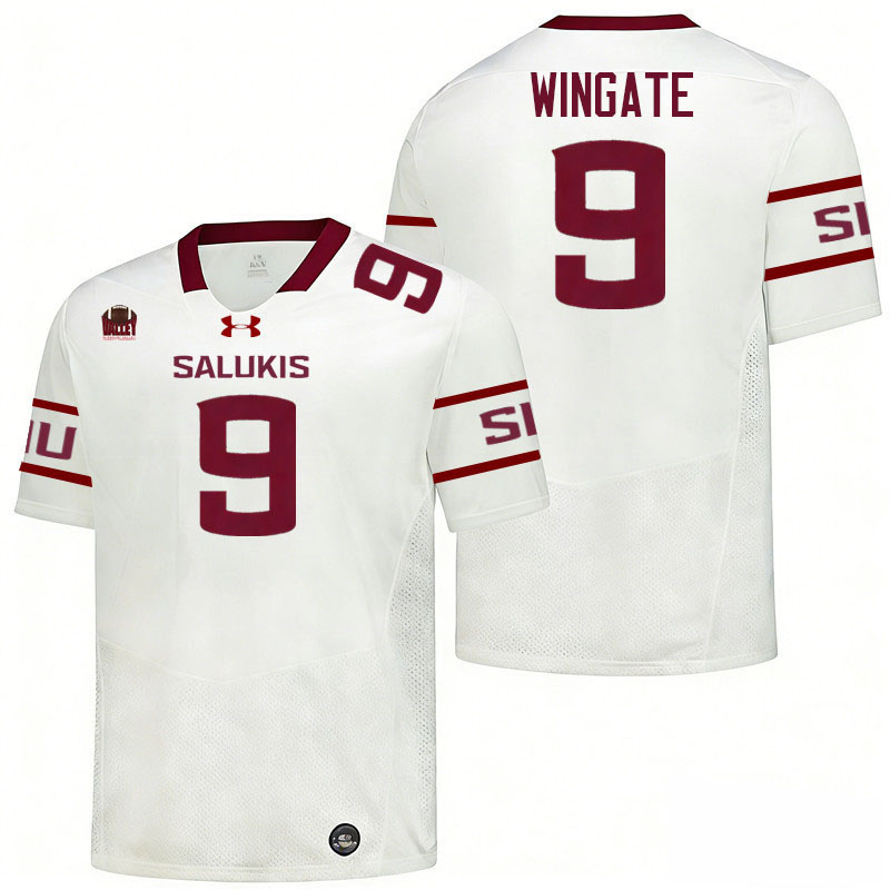 Southern Illinois Salukis #9 Donnie Wingate College Football Jerseys,Uniforms-White